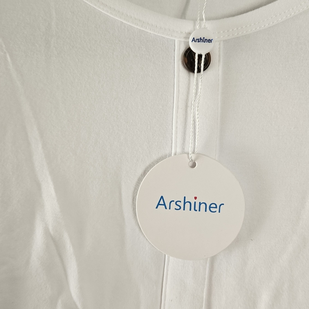 Arshiner White Buttoned Girls Dress